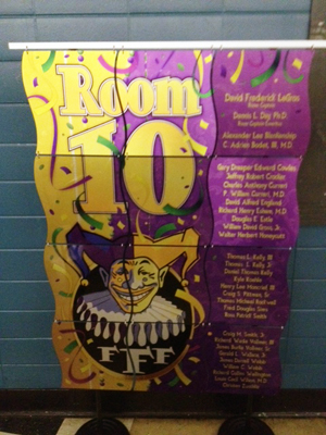 Hanging Mural for Mardi Gras made with sublimation printing